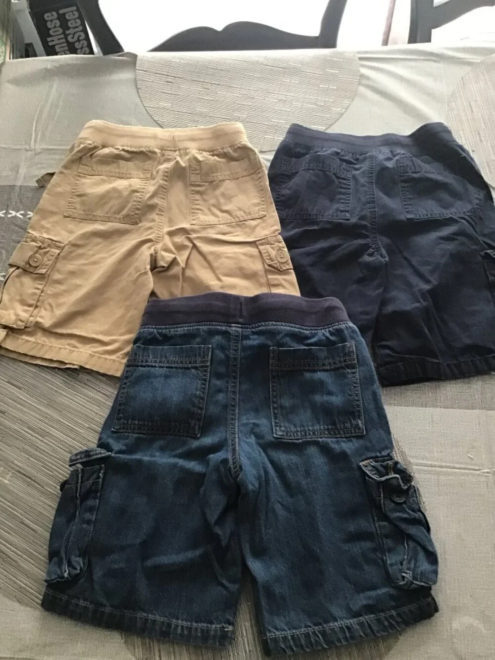 Lot of 3 Gymboree Boy's Size 7 Cargo Shorts--Nice Shape (tan, navy, blue jeans)